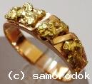 Кольцо с самородками золота 1С110095 6,5-7гр